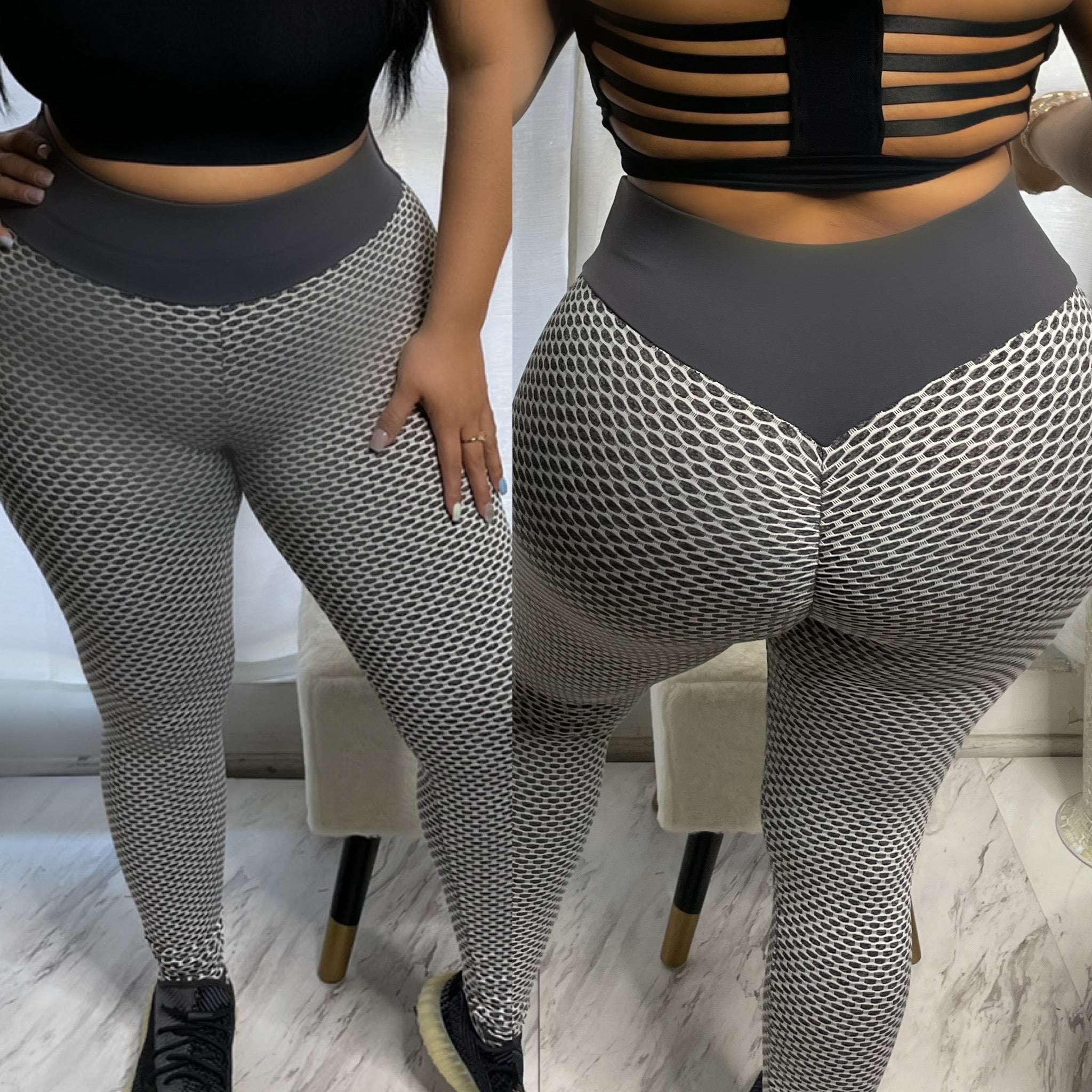 Spawn Fitness Yoga Pants TikTok Leggings for Women Scrunch Butt Lift Gray  Small